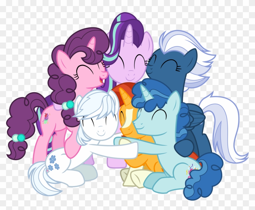 Au Mane Six Happy By Pink1ejack - Pink1ejack Pony #559830