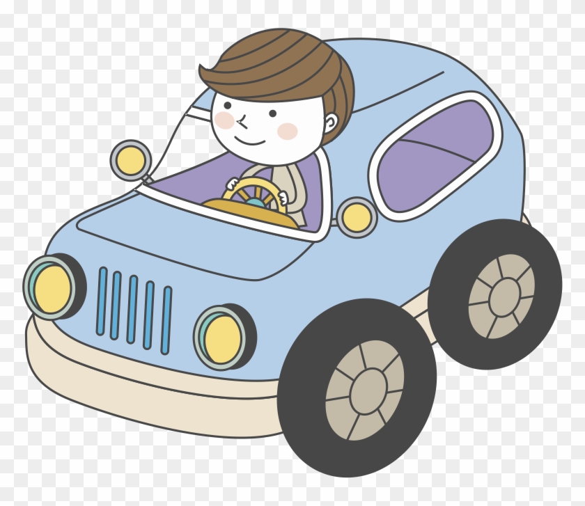 Cartoon Illustration - Boy Driving - Cartoon Illustration - Boy Driving #566575