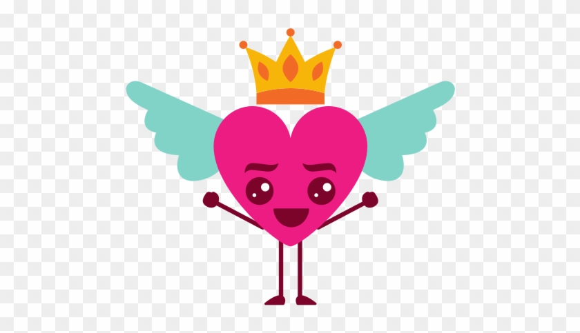 heart with wings and crown clipart