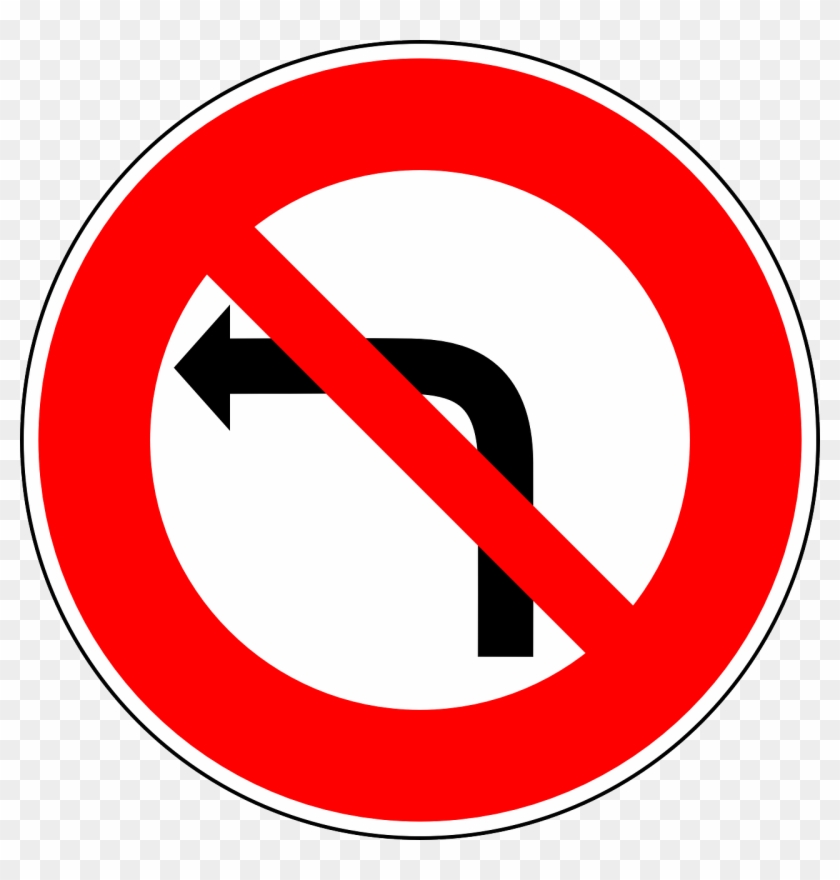 No Left-turn Traffic Sign Sign Png Image - Bilder Av Trafikkskilt #570063