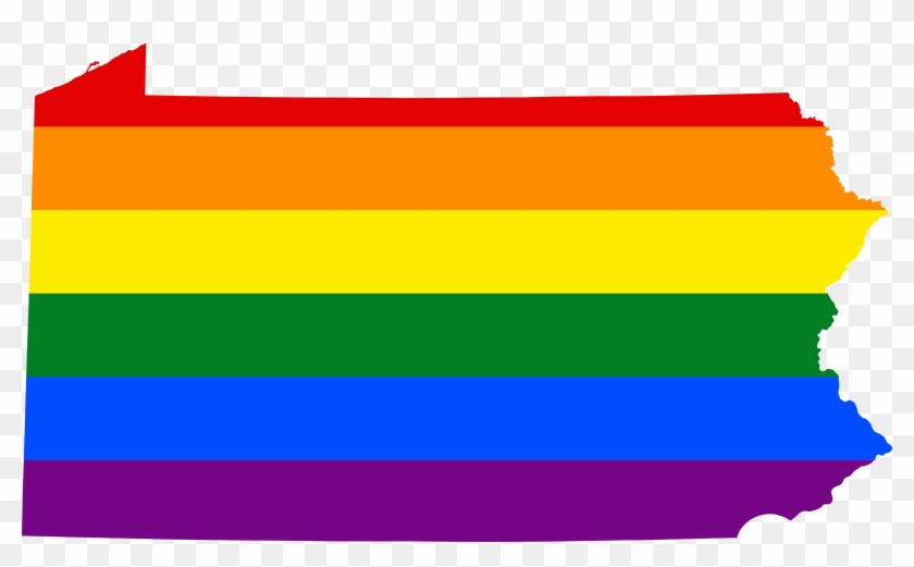 Lgbt Flag Map Of Pennsylvania - Pennsylvania Clipart #578824