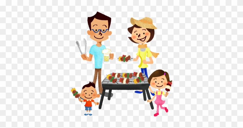 Family Having Barbecue - Illustration #580607