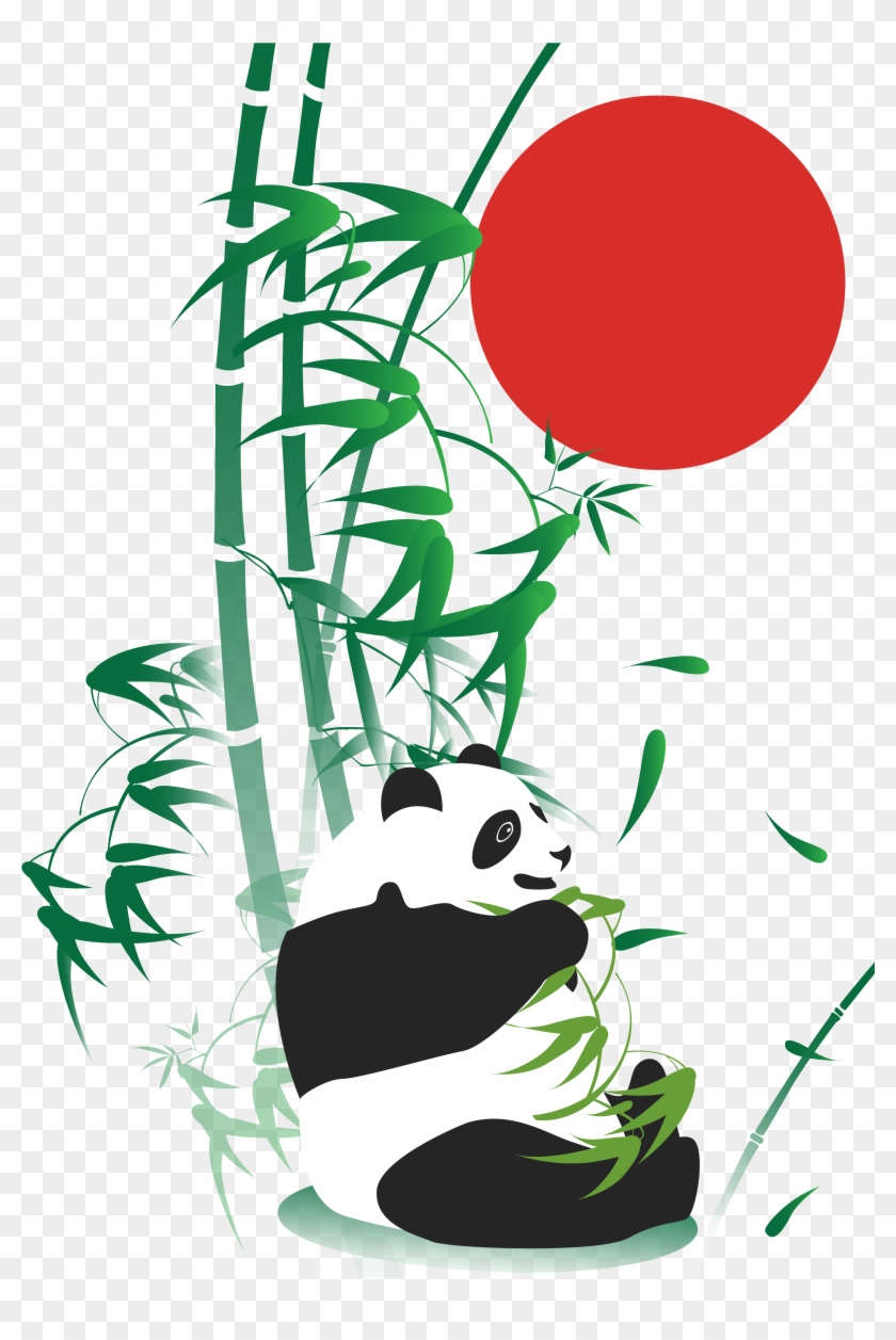 Giant Panda Bamboo Drawing Adobe Illustrator Panda And Bamboo Drawing Free Transparent Png Clipart Images Download