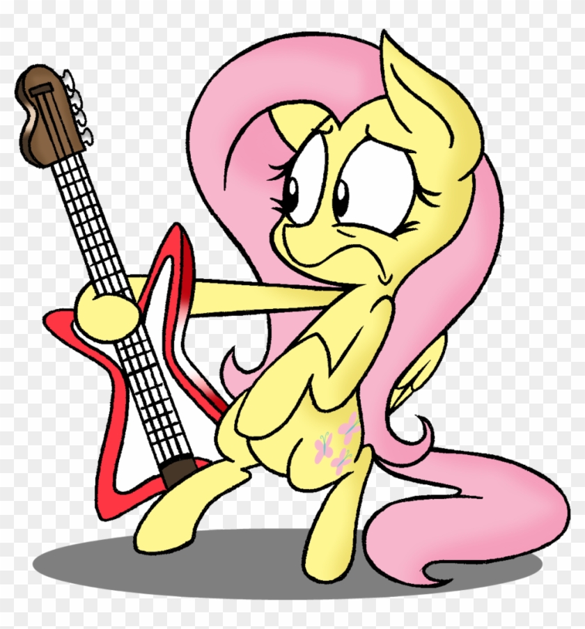 Bipedal, Fluttershy, Guitar, Instrument, Pony, Safe, - Cartoon #583399