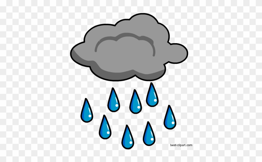 Grey Cloud And Rain Free Clip Art Image - Clip Art #105210