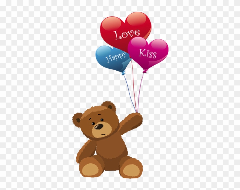 Cute Grey Baby Bears Cartoon Animal Clip Art Images - Teddy Bear With Balloons #105216