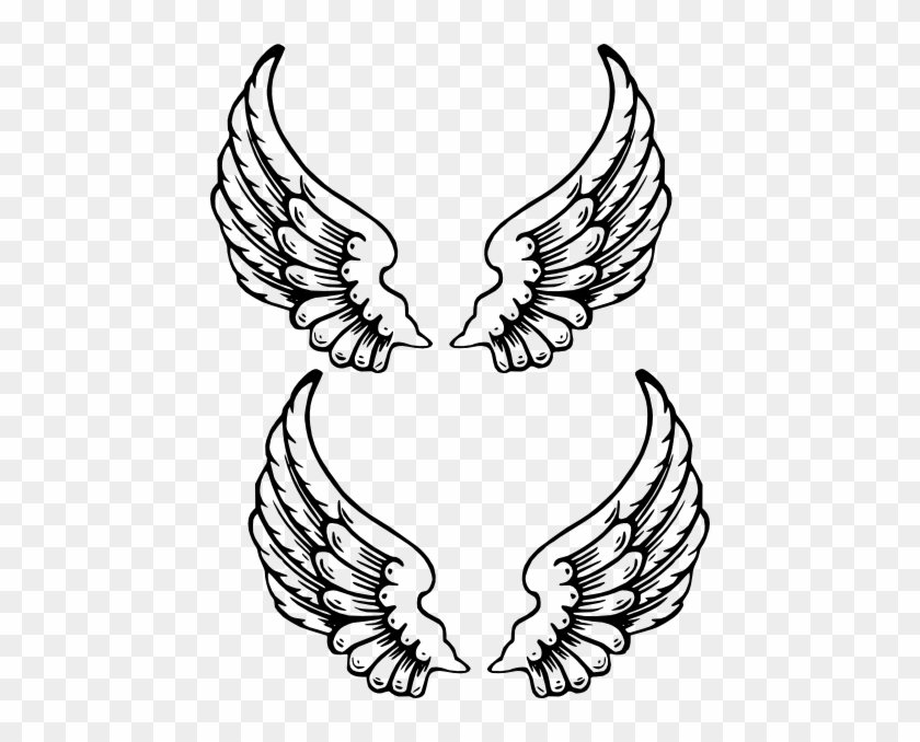Angel Wings 1 Clip Art - Angel Wings Coloring - Full Size PNG Clipart ...