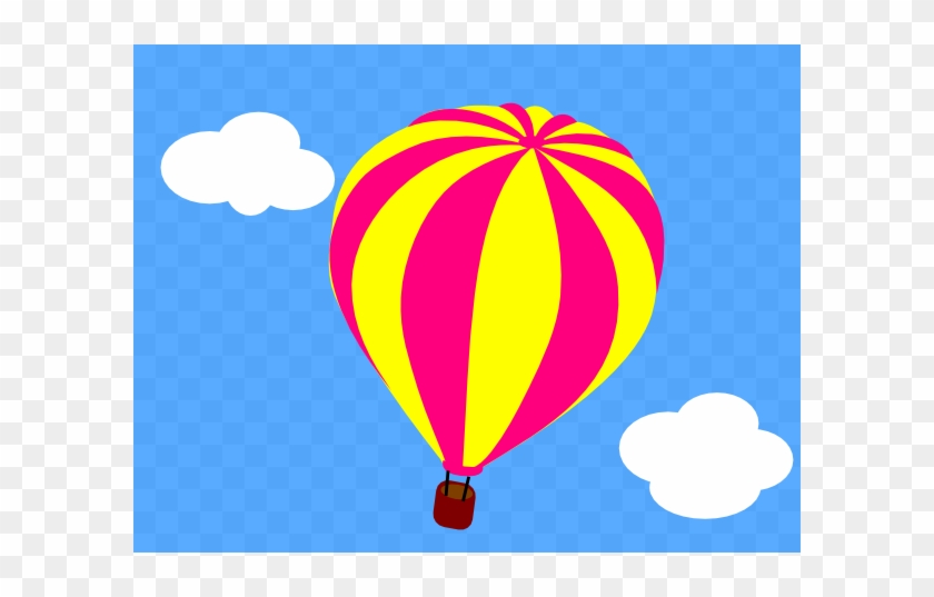 Hot Air Balloon In The Sky With Clouds Clip Art - Hot Air Balloon In The Sky Clipart #111958