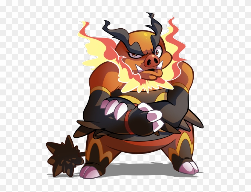 Pig On Fire By Curly-artist - Pokemon Pig #592987