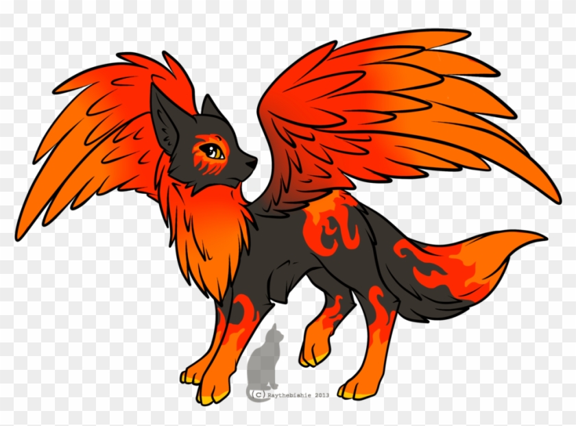 Winged Fire Wolf Pup