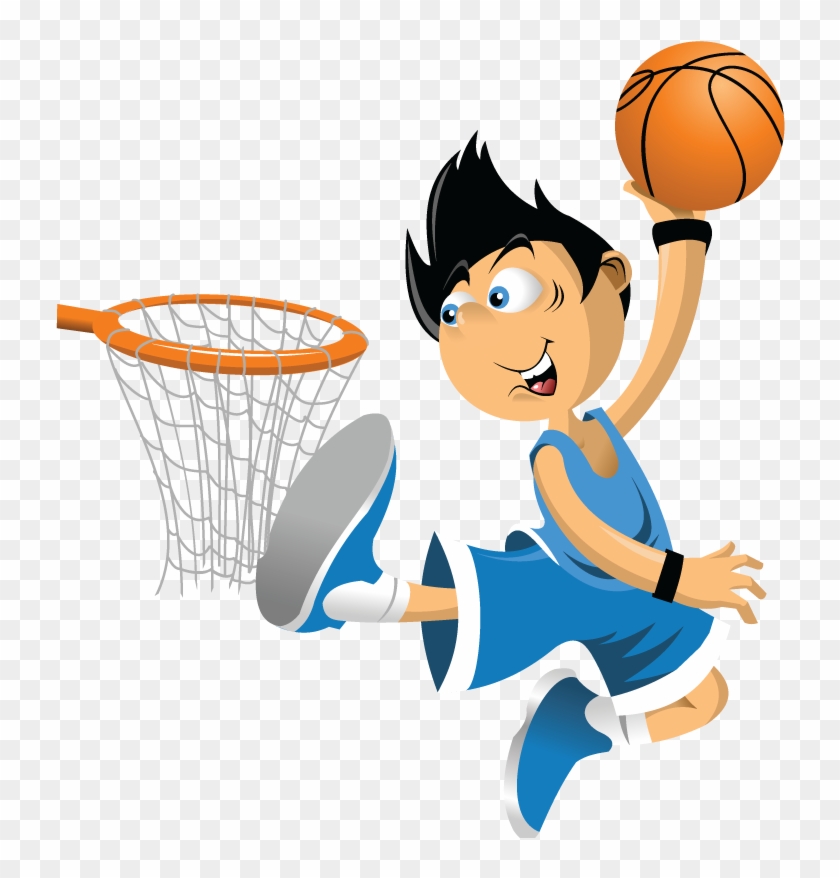 Cartoon NBA Players Dunking