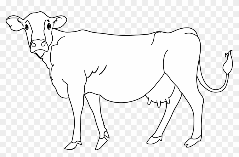 cow black and white clipart