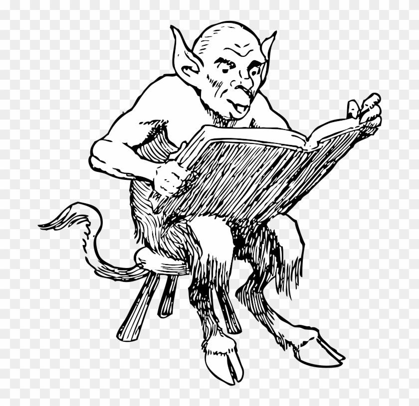 Stool Clip Art Download - Demon Reading #603986