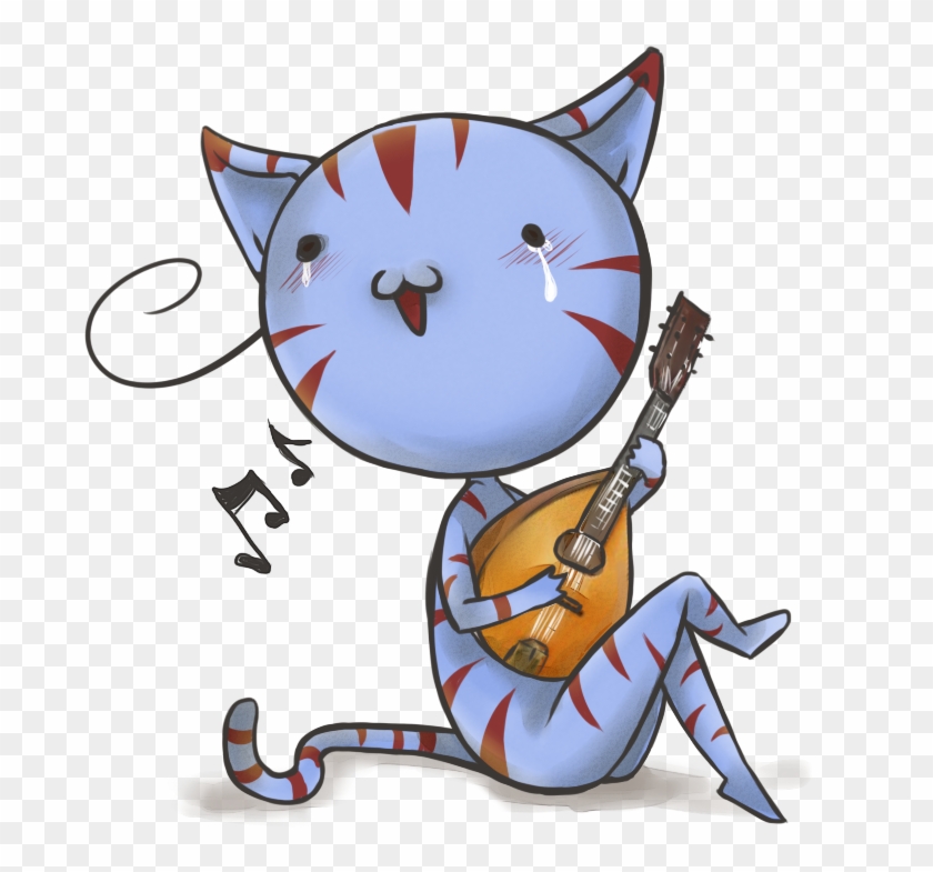 Mandolin Cat By Alganori - Cartoon #605539