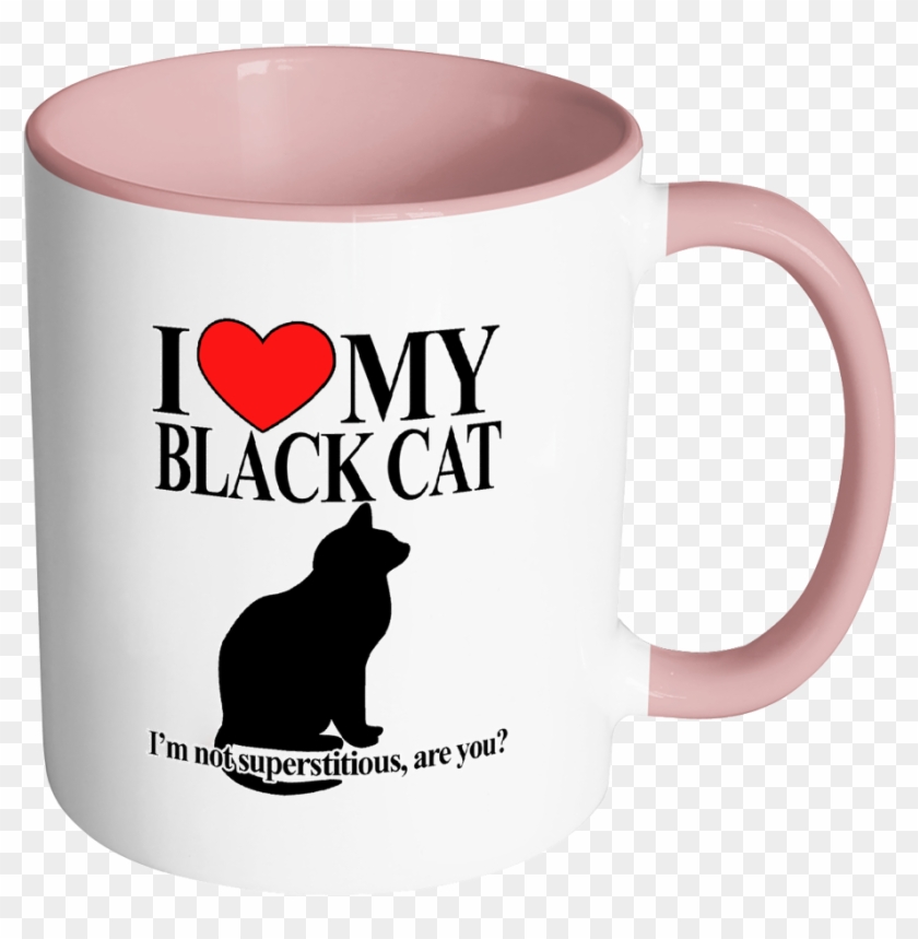 I Love My Black Cat I'm Not Superstitious Coffee Mug - Love My Black Cat - Tote Bags #606441