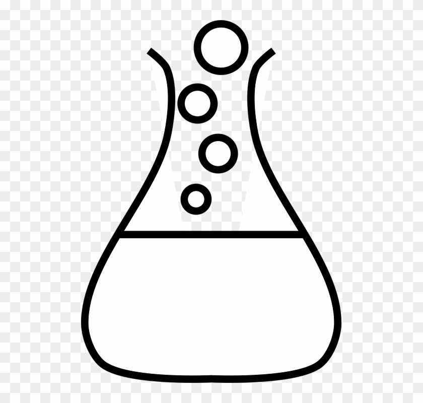 science beaker clipart black and white
