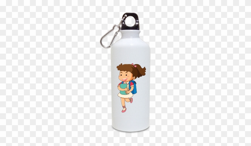 Cute Girl Aluminium White Color Sipper - Printing #626239