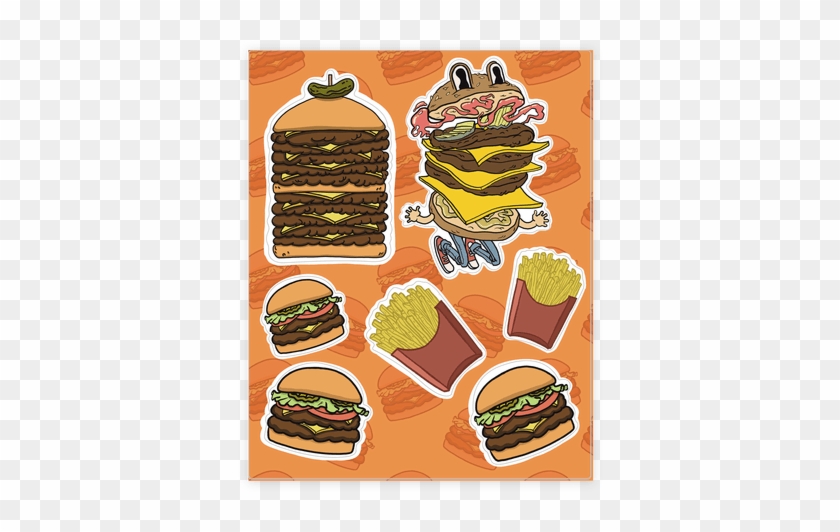 Fast Food Burger Sticker/decal Sheet - Let's Get Stacked - Burger Iphone Case: Funny Iphone #627630