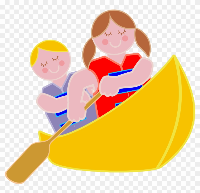 Boat Clipart Kid Canoe - Boy And Girl In Canoe #628264