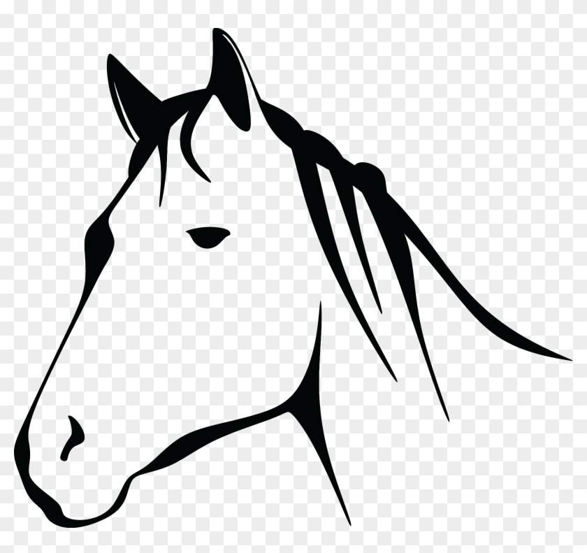 Free Clipart Of A Black And White Horse Head Horse Head Clipart