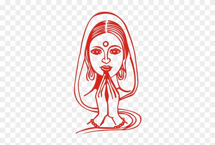 Hindu Namaskar Clip Art - Welcome Girl Clipart Png, Transparent Png , Transparent  Png Image - PNGitem