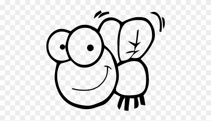 Dibujo De Mosca Feliz Para Colorear - Fly Cartoon Black And White #640741