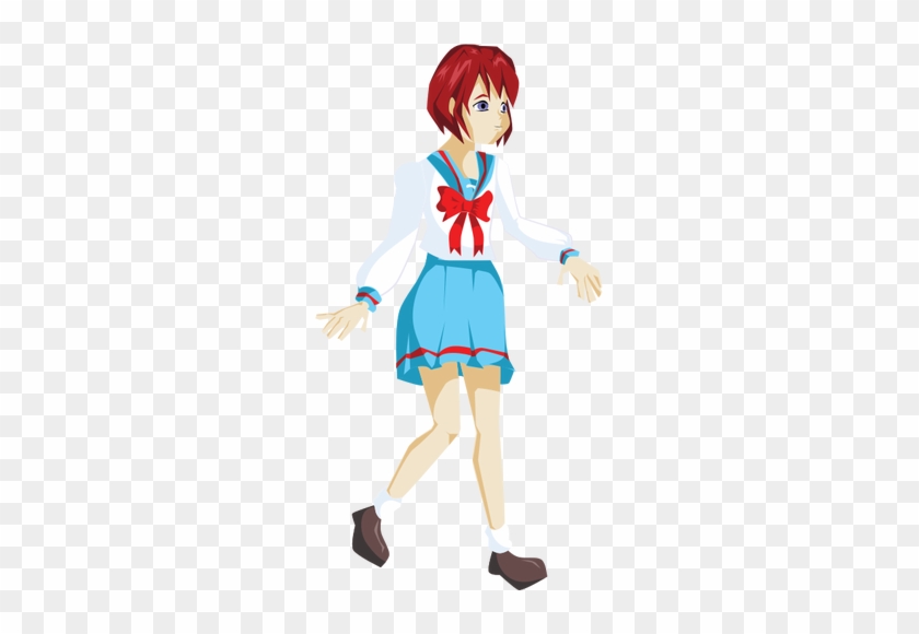 Anime School Girl - Anime School Girl Clipart #643256