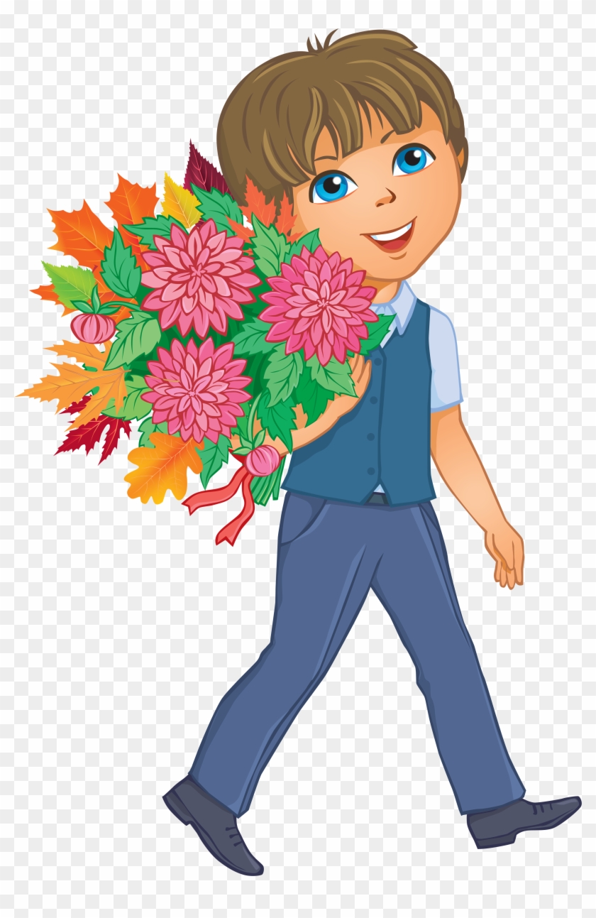 Школьница - Png Boy With Flowers #647093