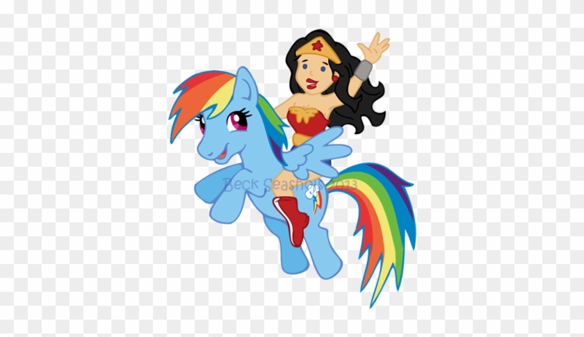 Wonder Woman And Rainbow Dash By Beckadoodles - Rainbow Dash Wonder Woman #652578