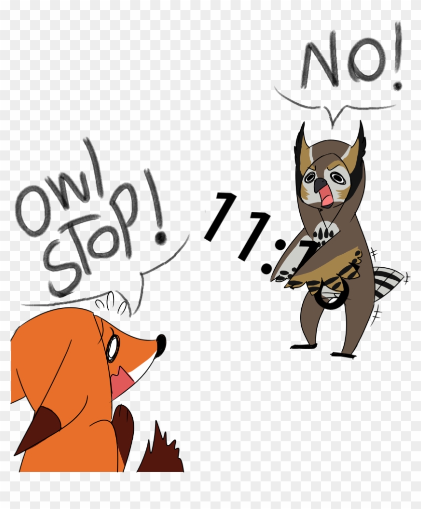 Owl Vs Fox - Cartoon #656415