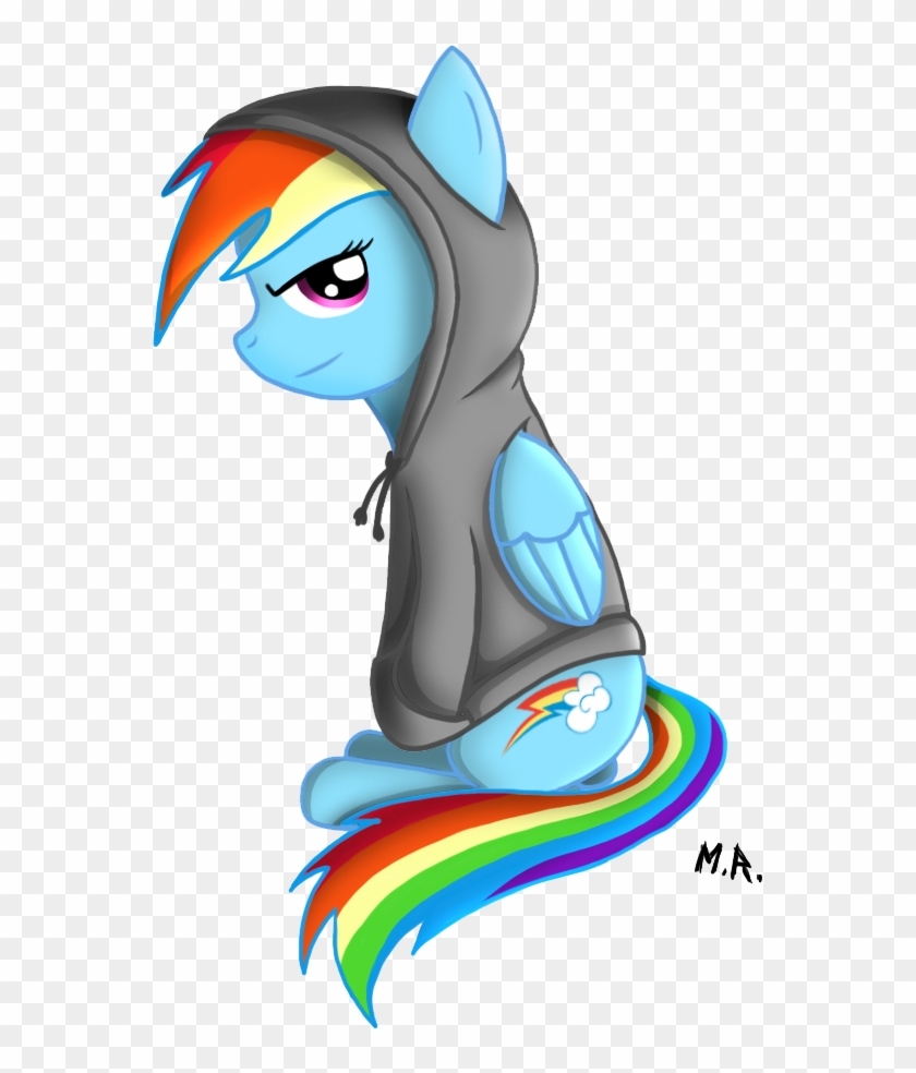 Chibi95 305 166 Rainbow Dash In A Hoodie By Shadowninja976 - Rainbow Dash #659367