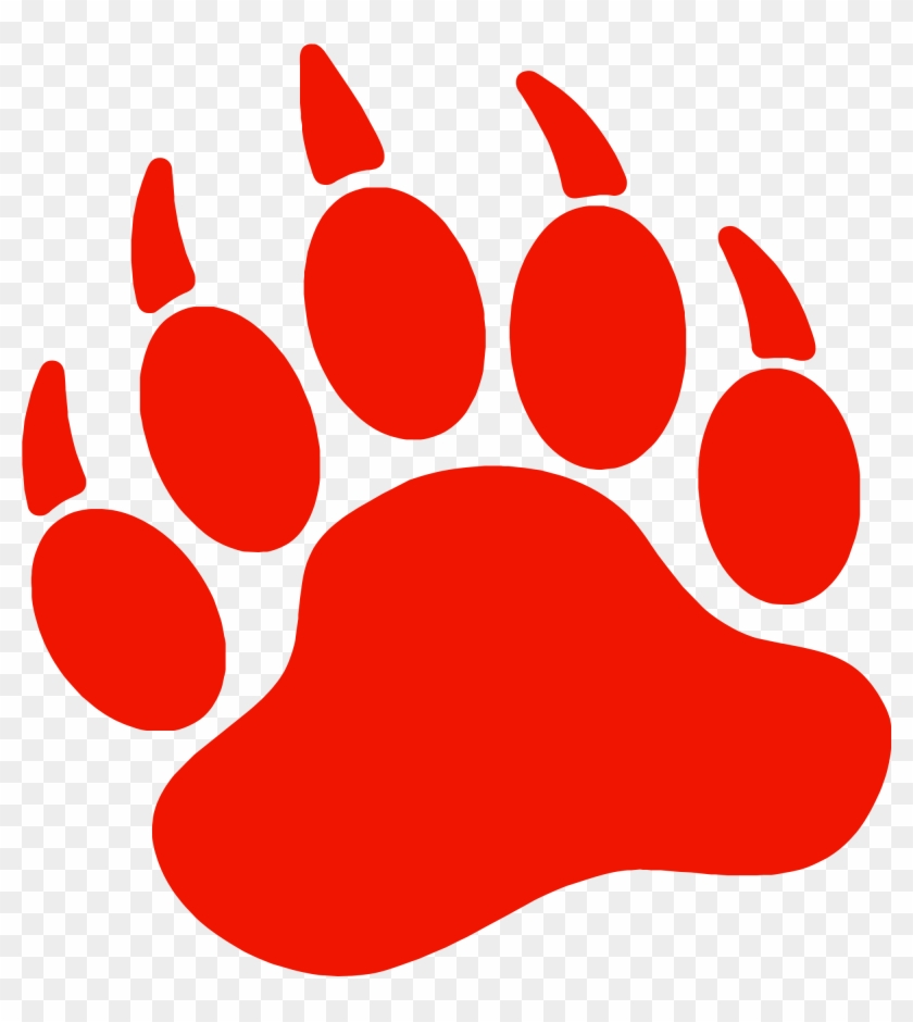Bear Paw Dog Printing Clip Art - Red Bear Paw Print Free Transparent PNG Clipart Images
