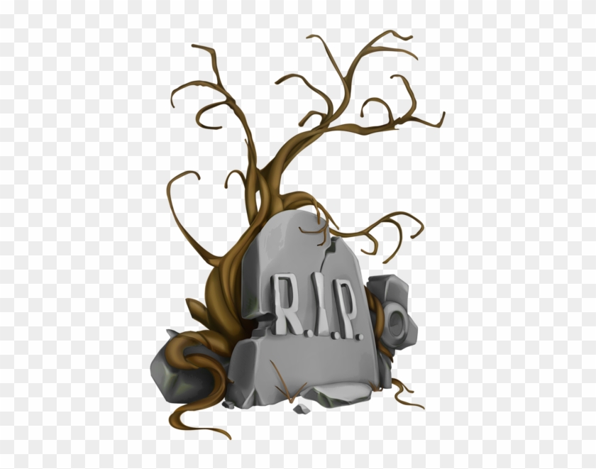 Halloween Rip Tombstone And Tree Png Clipart Image - Halloween Rip Png #674643