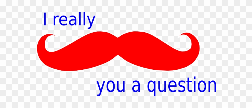 Mustache You A Question Red White And Blue Clip Art - Mustache In Red #123447