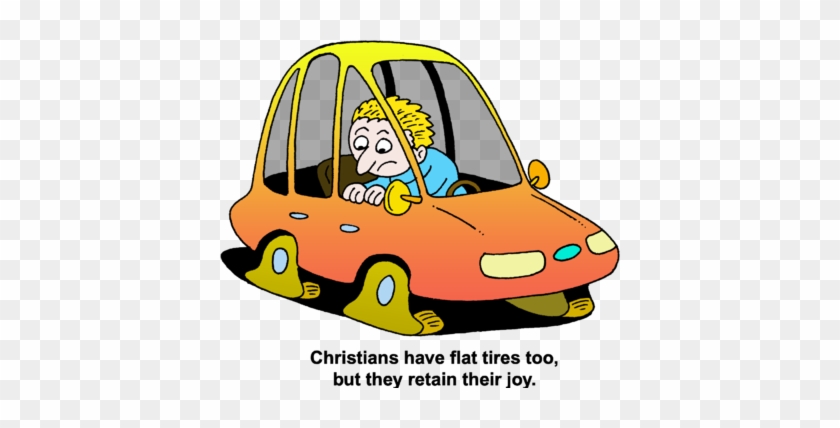 Flat Tire Cartoon Image