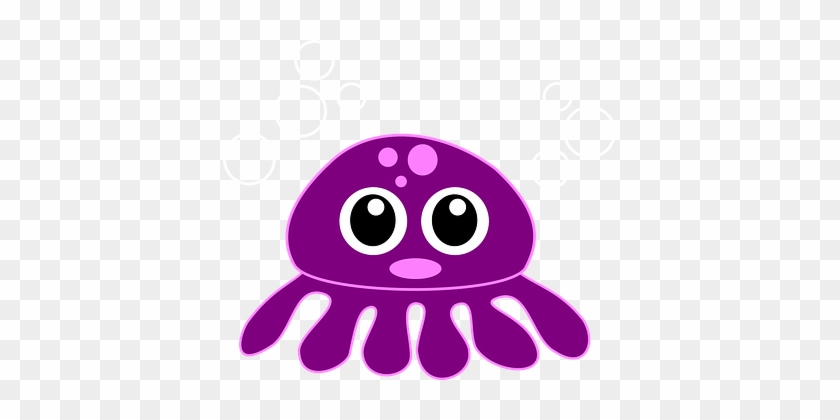 Octopus, Kraken, Purple, Cute, Cartoon - Cute Clipart Octopus #681477