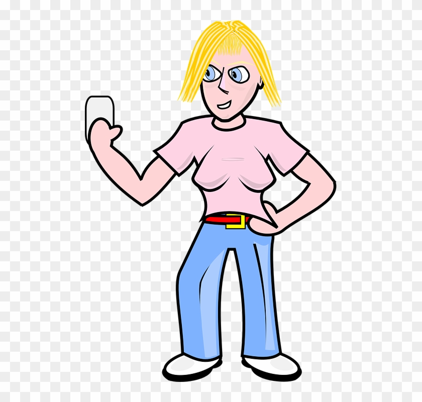 Angry, Blonde, Female, Girl, Jeans, People, T-shirt - Teenager Clipart Transparent #683014