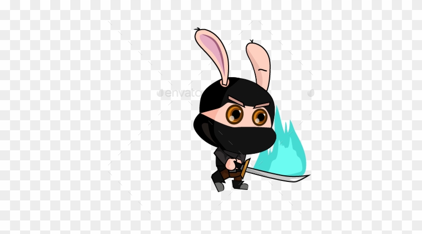 Rabbit Samurai Character Spritesheet - Cartoon #686184