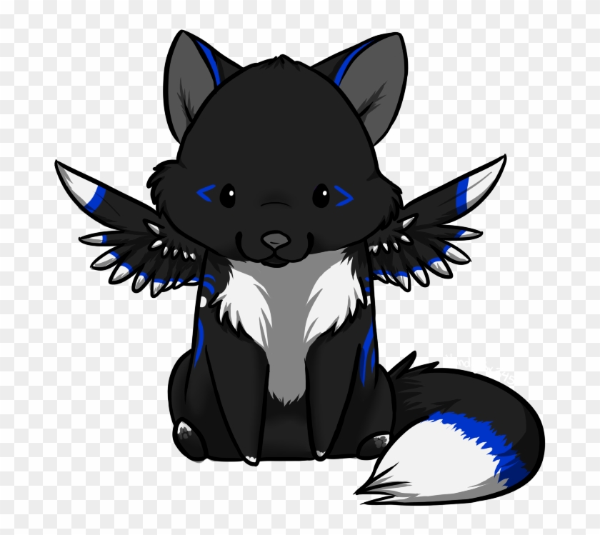 cute cartoon wolf pup with wings