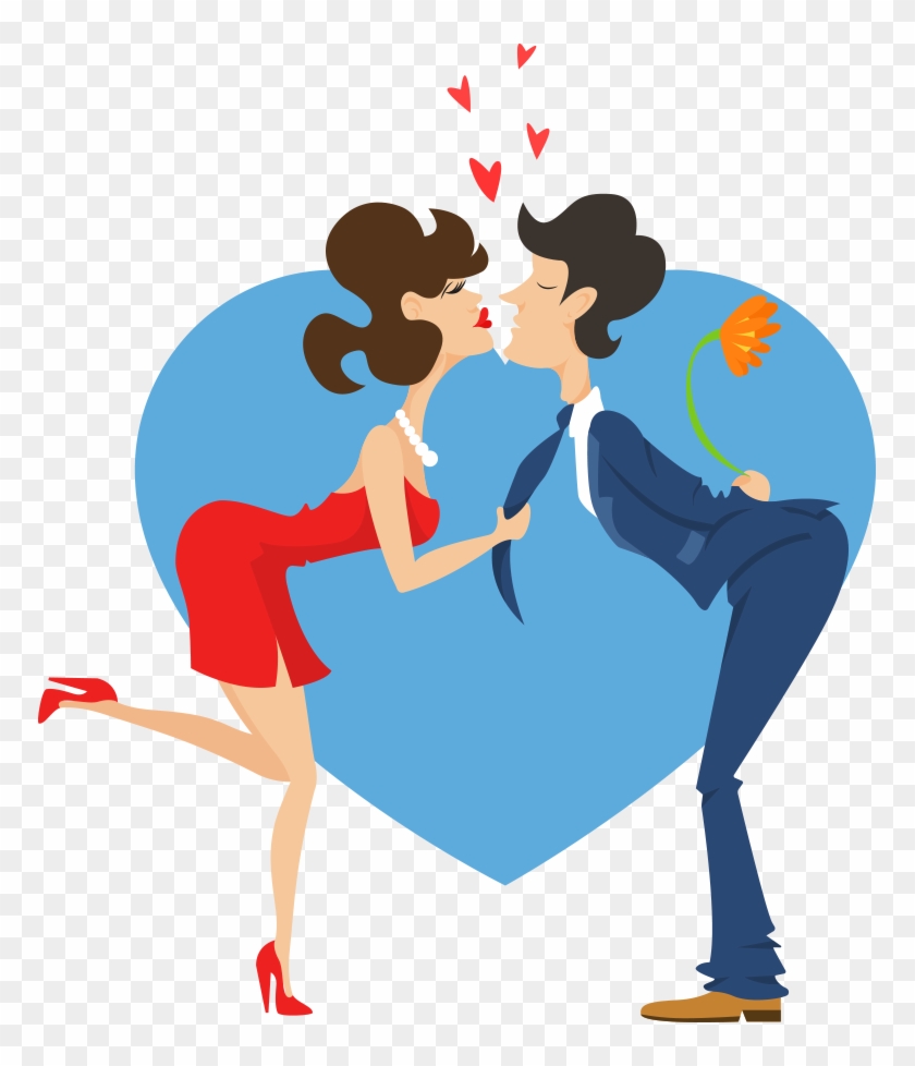 Euclidean Vector Illustration - Girl Kissing Png #694241