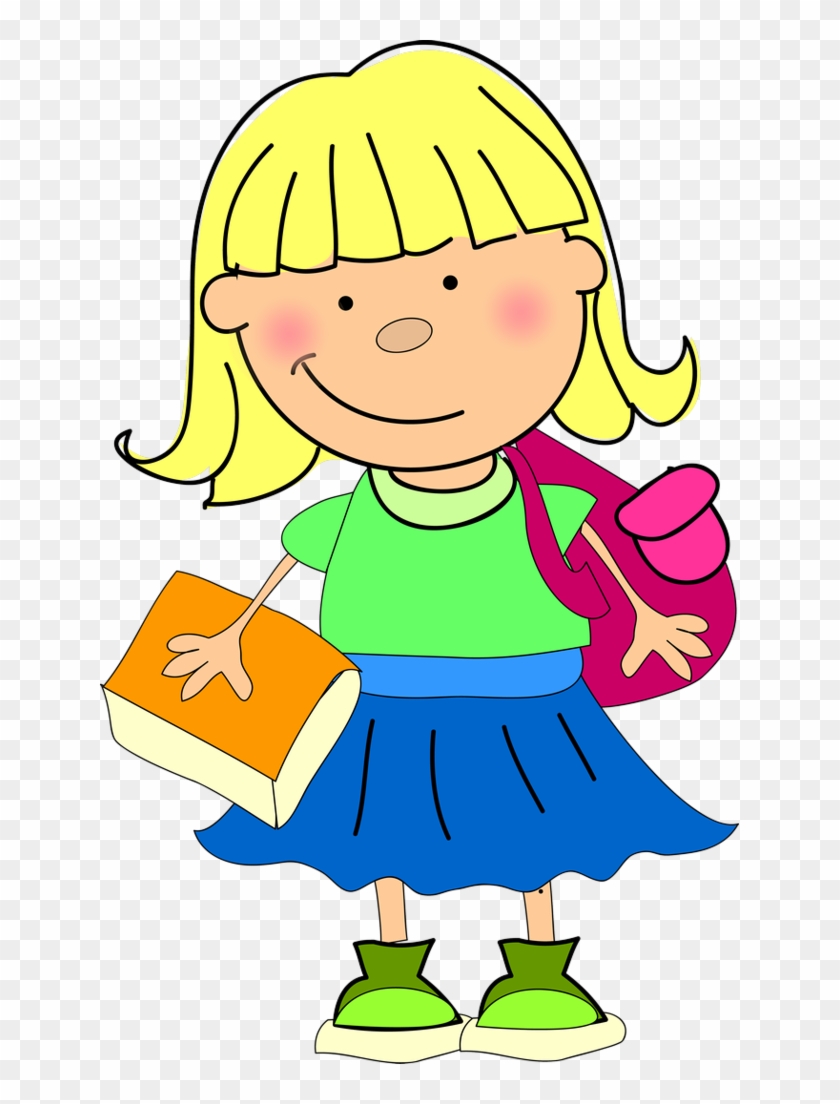 Album - Clipart Pic Of A Girl Going To School #697048