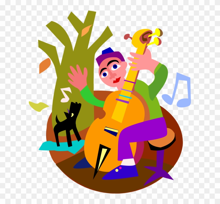 Vector Illustration Of Cellist Musician Plays Cello - Song #700443