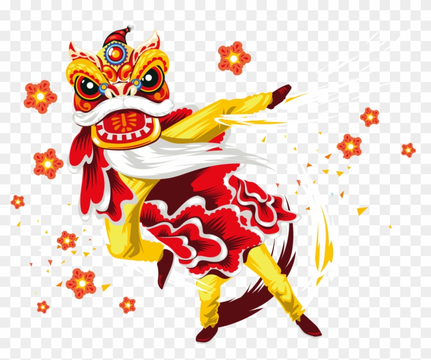 Lion Dance Chinese New Year Dragon Dance Poster - Chinese Lion Dance Png #702543