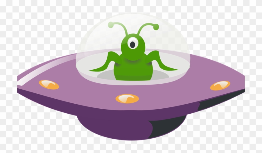 An Alien Piloting A Flying Saucer - Ufo Clipart #705686
