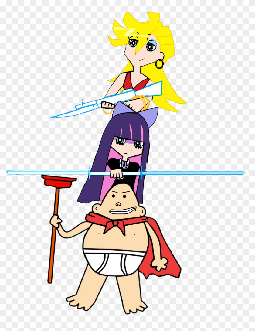 Panty Stocking And Captain Underpants By Onemanstance - Captain Underpants Panty And Stocking #710569