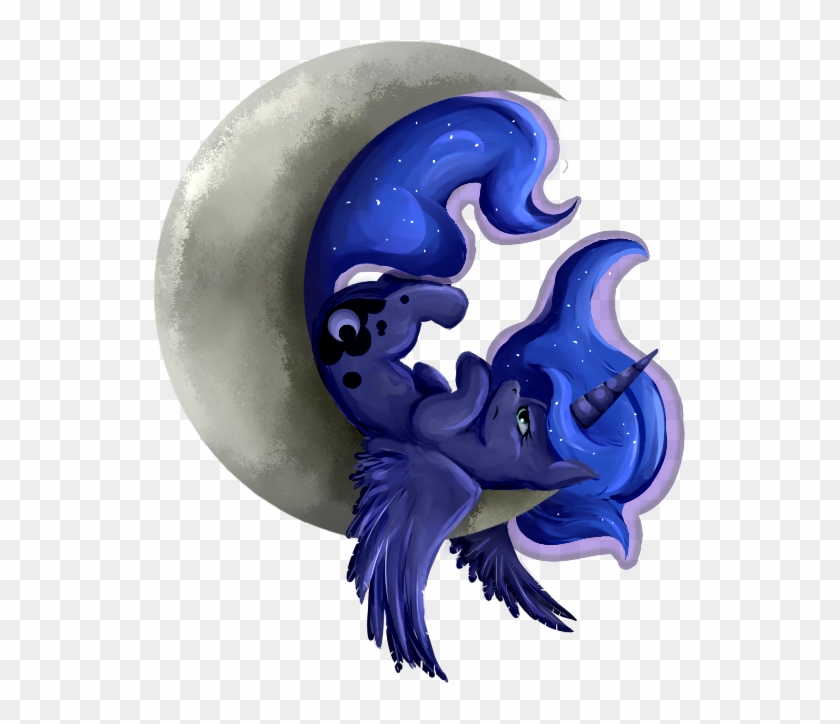 Tctwig, Crescent Moon, Moon, On Back, Pony, Princess - Dragon #710711