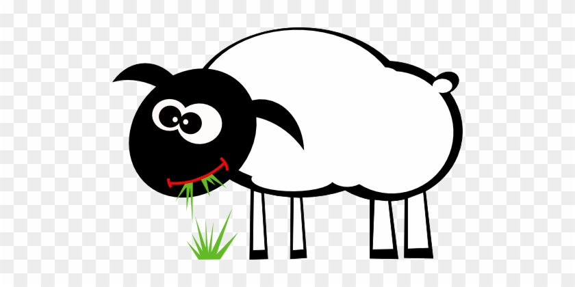 Grazing Sheep - Cartoon Sheep Eating Grass #711741