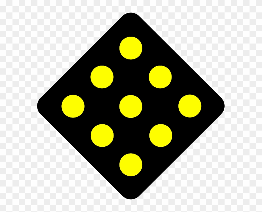 Om1-2 Type 1 Object Marker With Reflectors - Black Sign With Yellow Dots #714413