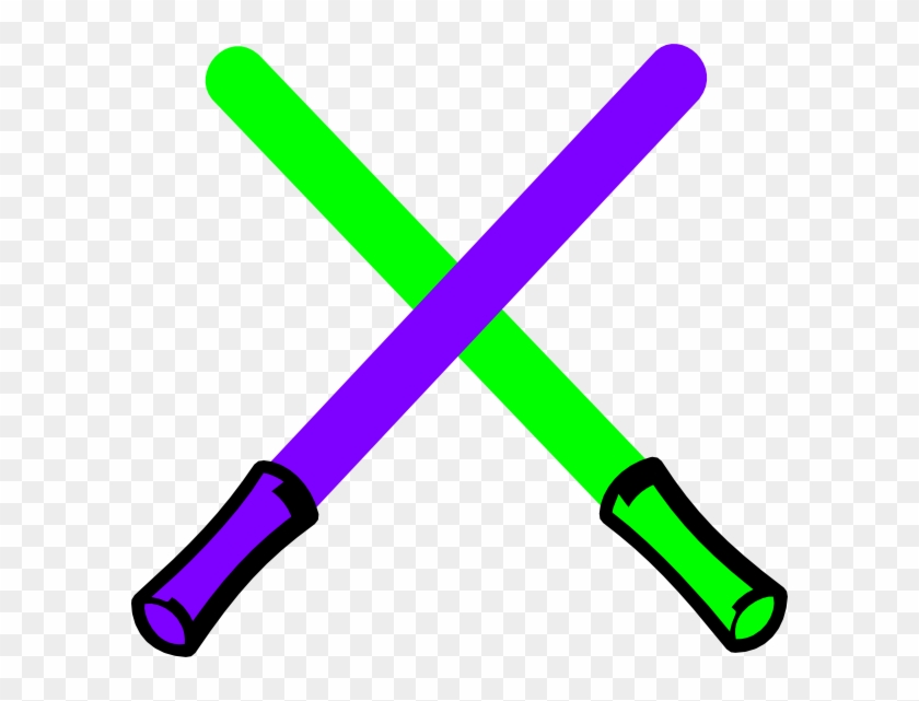 Green And Purple Light Saber Clip Art - Green And Purple Lightsabers #715296