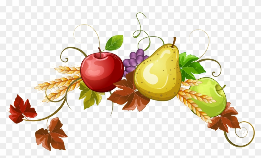 Autumn Fruits Decoration Clipart Png Image - Drawing #717076